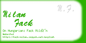 milan fack business card